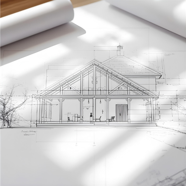 Plan d'architecte pour agrandir une maison.